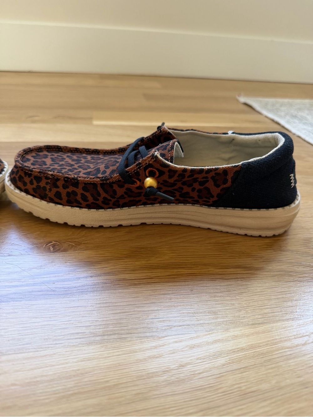 Hey Dude Woman’s Leopard Print Slip-Ons in Brown and Black - Picture 6 of 11
